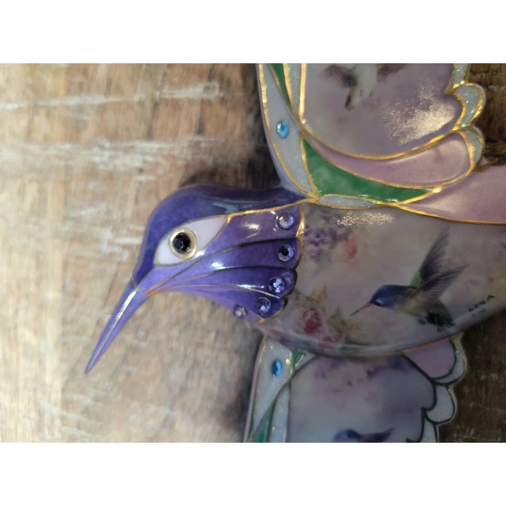 Lena Liu Jeweled Wonder Hummingbird Wall Plaque A2127‎ Jewels Of The Garden